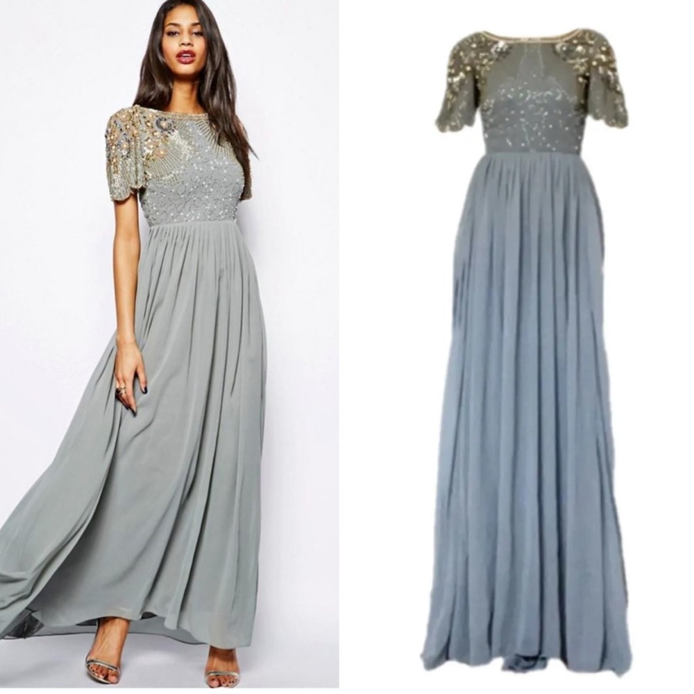 Embellished Maxi Occassion Dress - Picture 4 of 17
